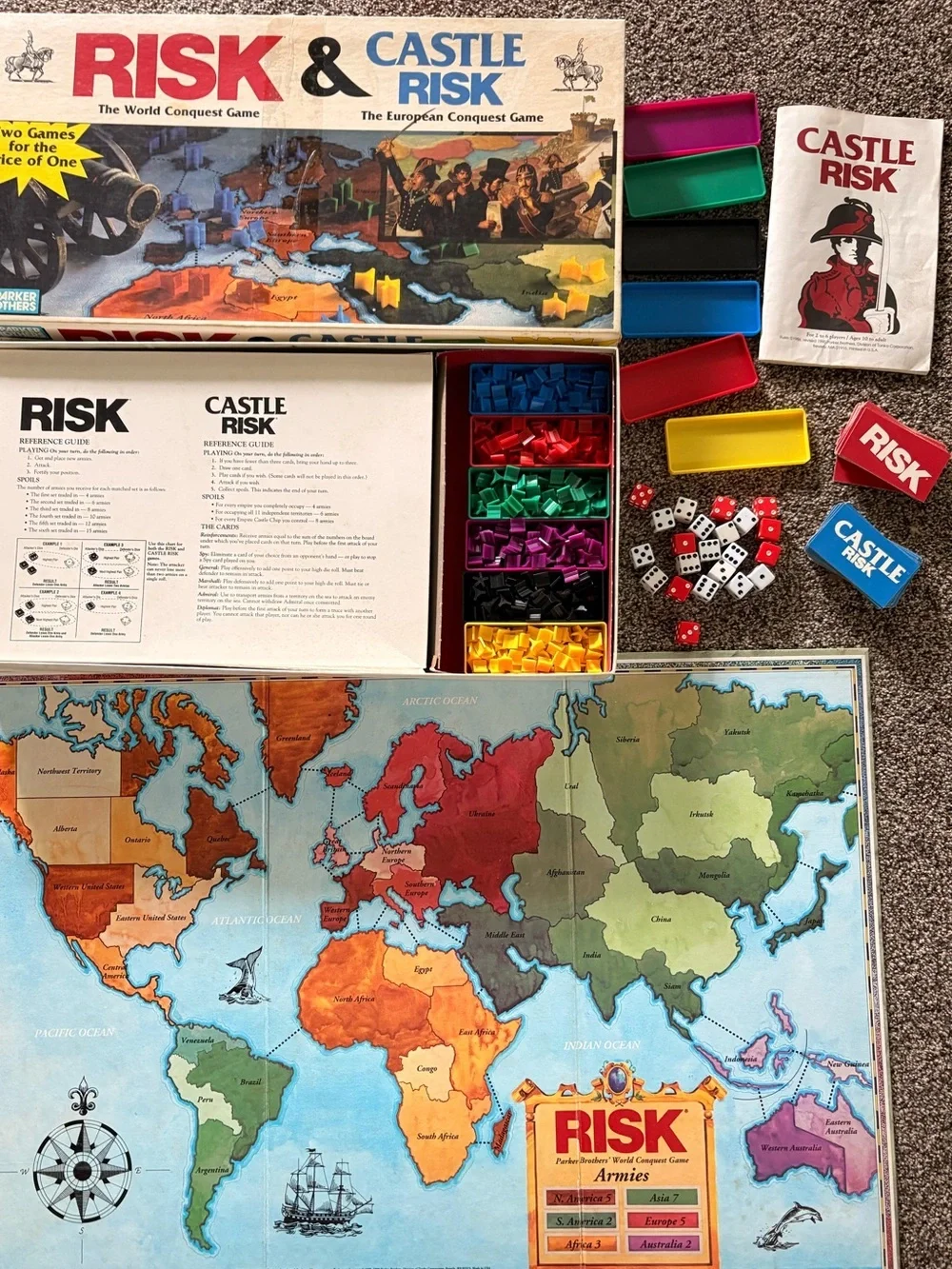 1990 Risk Board Game - Classic Strategy Family Game (Includes Castle Risk)